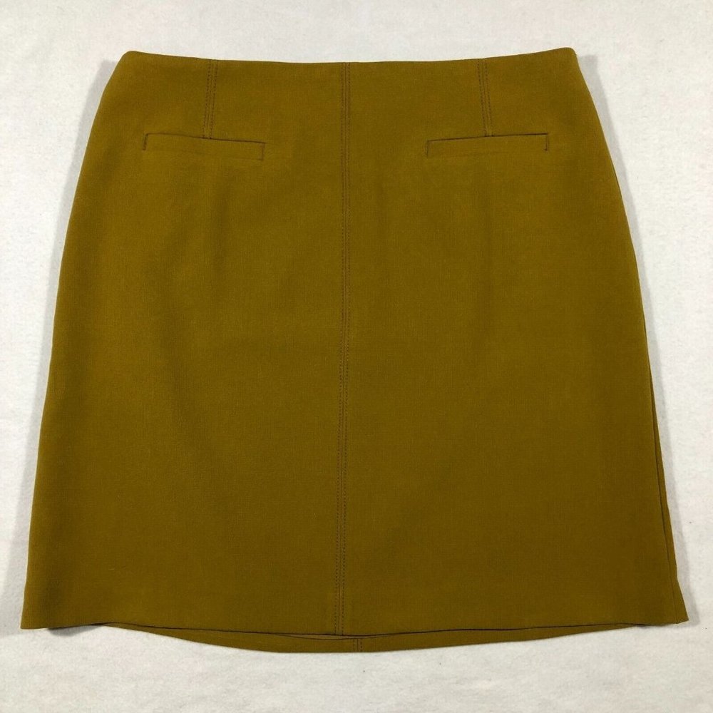 NEW Ann Taylor Womens 12 Mustard Yellow Gold Pencil Skirt Work Business NWT